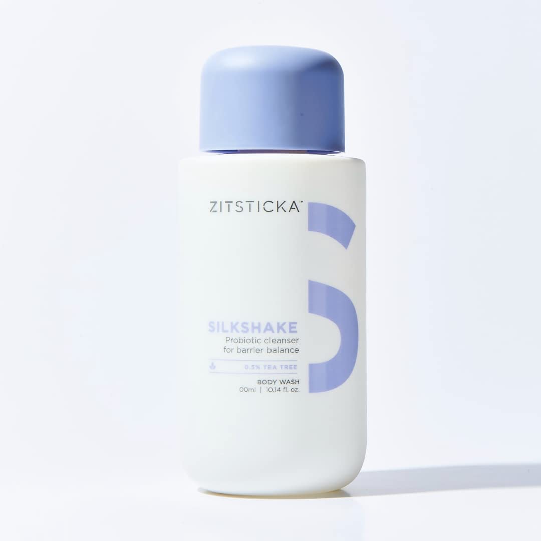 ZitSticka Body Wash - SILKSHAKE Probiotic-Rich Body Cleanser w/ Tea Tree & Omega 3, 6 & 9 for Back Acne & Breakout Prone Skin, Sensitive Skin, Oily Skin, Dermatologist Tested