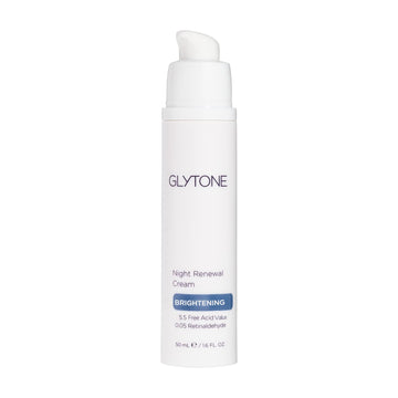 Glytone Night Renewal Cream - 5.5 Free Acid Value Glycolic Acid & Retinaldehyde - Reduce Look of Fine Lines & Wrinkles - Fragrance-Free - 1.7 .