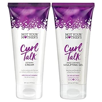 Not Your Mother's Curl Talk Frizz Control Sculpting Gel and Defining Cream (2-Pack) - 6   - Formulated with Rice Curl Complex - For All Curly Hair Types