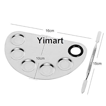 Yimart® Pro Stainless Steel Makeup Cosmetic Artist Five Holes Mixing Pallete Spatula