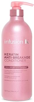 Infusion K Keratin Anti-Breakage Conditioner with UltraKeratin Complex - Hydrates & Enhances Softness & Shine | Strengthens Weak & Damaged Hair | Color Safe | Paraben & Sulfate Free (32 )