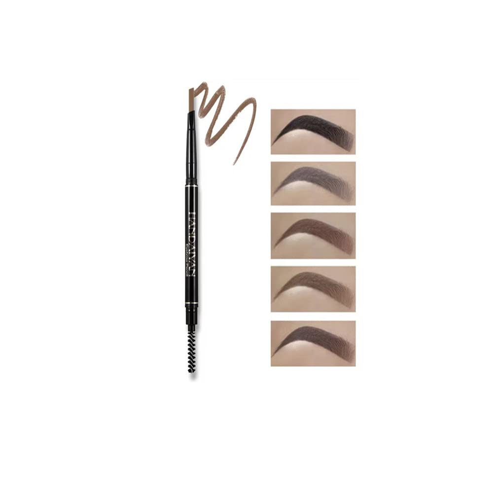 JIALII Waterproof eyebrow pencil Professional makeup eyebrow pencil Auto-rotating eyebrow pencil Double-ended eyebrow pencil (04#Light Brown)