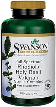 Swanson Rhodiola Holy Basil Valerian Stress Complex 225/225/