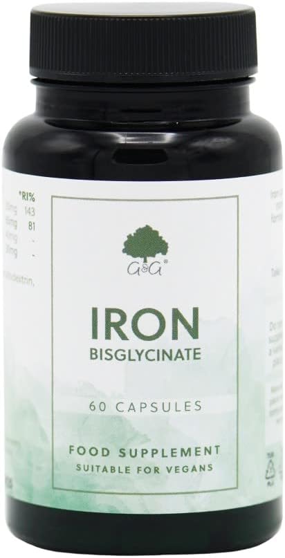 Iron (bisglycinate) Capsules | 20mg Iron (bisglycinate) per Capsule | 30 Grams