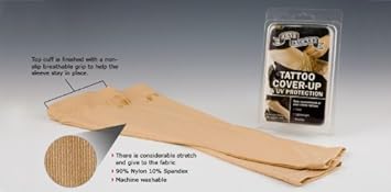 Tatjacket Tattoo Cover Up Concealer Sleeve, Full Arm coverage, UPF 50 Protection, Slip Free- (Unisex) (2-Pack) - MEDIUM TAN