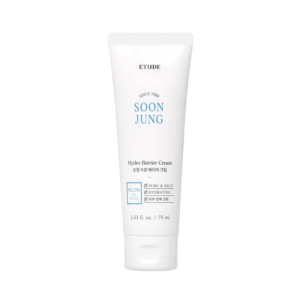 Etude Soonjung Hydro Barrier Cream (Tube Type) 2.54.(75) 21Ad |Moisturizing And Soothing Cream | Non-Comedogenic, Hypoallergenic & Fragrance Free Moisturizer For Face