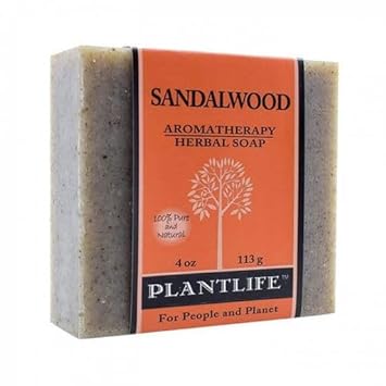 Plantlife Sandalwood Bar Soap - Moisturizing and Soothing Soap for Your Skin - Hand Crafted Using Plant-Based Ingredients - Made in California 4 Bar