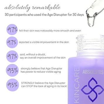 Serious Skincare Absolutes Age Disrupter Facial Treatment Serum with Resveratrol for Smooth & Radiant Skin - Grape Skin Stem Cells - Improve Elasticity - 1