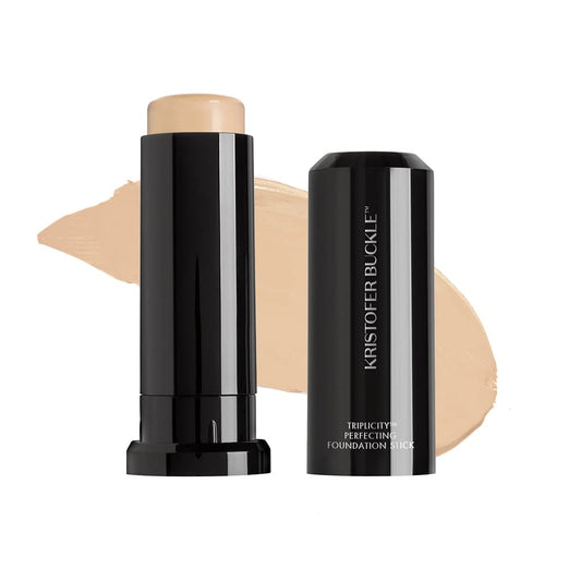 KRISTOFER BUCKLE Triplicity Perfecting Foundation Stick, 0.4 . | Primes Skin, Provides Buildable Coverage & Has A Soft-Focus Effect | Light (Warm)