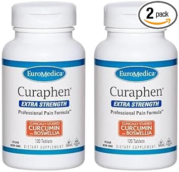 Euromedica Curaphen Extra Strength - 120 Tablets, Pack of 2 - with Cur