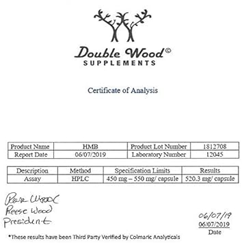 HMB Supplement, Third Party Tested, Made in USA, 120 Capsules, 1000mg 