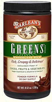 Barlean's, Greens, Chocolate Silk, Cocoa, Fruits and Vegetables, 9.52 s (270 Grams) - 2 Pack