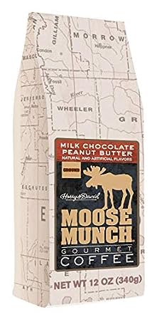 Moose Munch Gourmet Ground Coffee by Harry & David, bags (Milk Chocolate Peanut Butter)