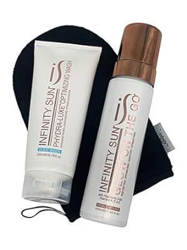 Infinity Sun, New Glow Pure Box, Sunless Tanning, Glow on the Go Mousse, for a Long Lasting Tan, 3 Piece Kit