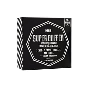 Esupli.com  Spongelle Men's Super Buffer Built-In Body Wash 