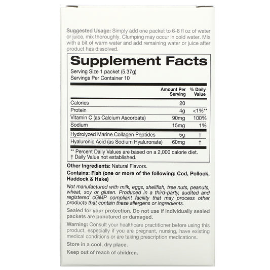 Solumeve, Collagen Peptides Plus Vitamin C & Hyaluronic Acid, Lemon & Pomegranate Variety Pack, 0.19 oz (5.37 g) Each