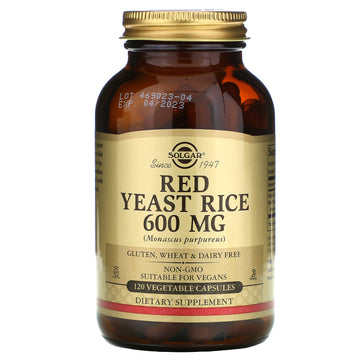 Solgar, Red Yeast Rice, 600 mg, Vegetable Capsules