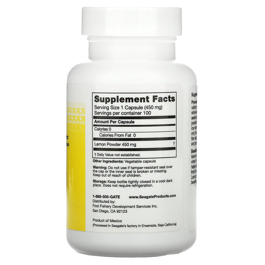 Seagate, Lemon, 450 mg V Capsules