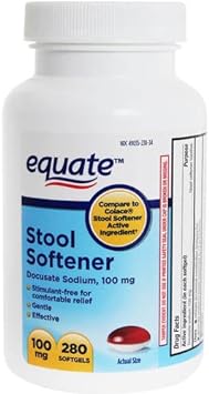 Equate Stool Softener, Docusate Sodium, 100mg, 280ct, Compar