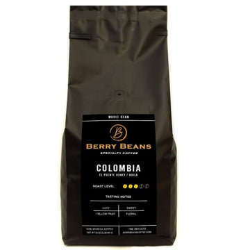 Berry Beans - Specialty Coffee - Colombia - Whole Bean Coffee - Medium Roast - Bag - Single Origin - Arabica Coffee - Premium Quality - Non-GMO (1Package)