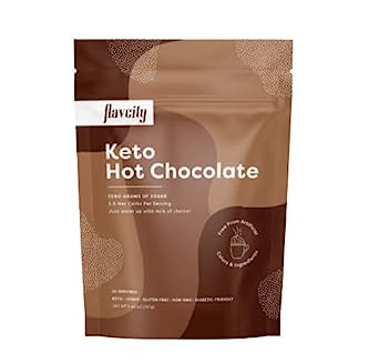 FlavCity Keto Hot Chocolate — Dairy Free and Sugar Free Cocoa Powder — High Fiber Drink Mix — Low Carb Hot Chocolate — Gifts for Chocolate Lovers