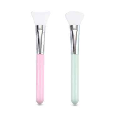 Silicone Face Mask Brush DUAIU Face Mask Applicator Facial Tools and Facial Brush for Facial Mask, Eye Mask, Cream, Mud, Clay, Mixed Mask, DIY Mask (2PCS-Pink & Green)