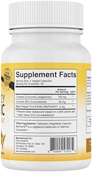 Dr. Colbert's High Potency Turmeric with Bioperine 120 Capsules 750MG