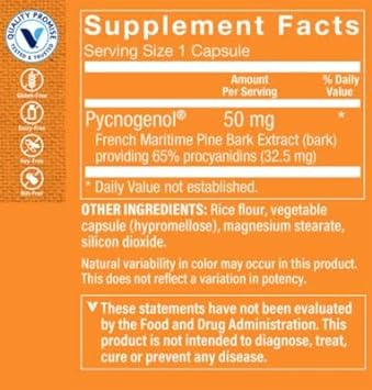 Pycnogenol 50Mg Antioxidant That Supports Cardiovascular, Sk