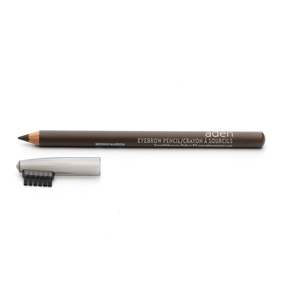 aden Eyebrow Pencil –1.14gr – With Eyebrow Brush – Highly Pigmented & Draws Tiny Brow Hairs – Waterproof & Long Lasting – MADE IN ITALY (Brown)