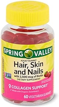 Spring Health Spring Valley Vegetarian Biotin Hair,Skin,and Nails Gumm