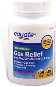 Equate - Gas Relief, Extra Strength, Simethicone 125 mg, 48 Chewable T
