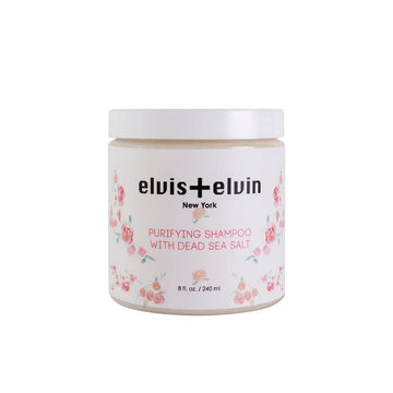 elvis+elvin Purifying Shampoo with Dead Sea Salt, Clarifying Cleanse for Dirt, Oil, Super Clean, Soft and Refreshed, To Remove Buildup, For All Hair Types, Sulfate Free, Vegan, Fights Oily Scalp