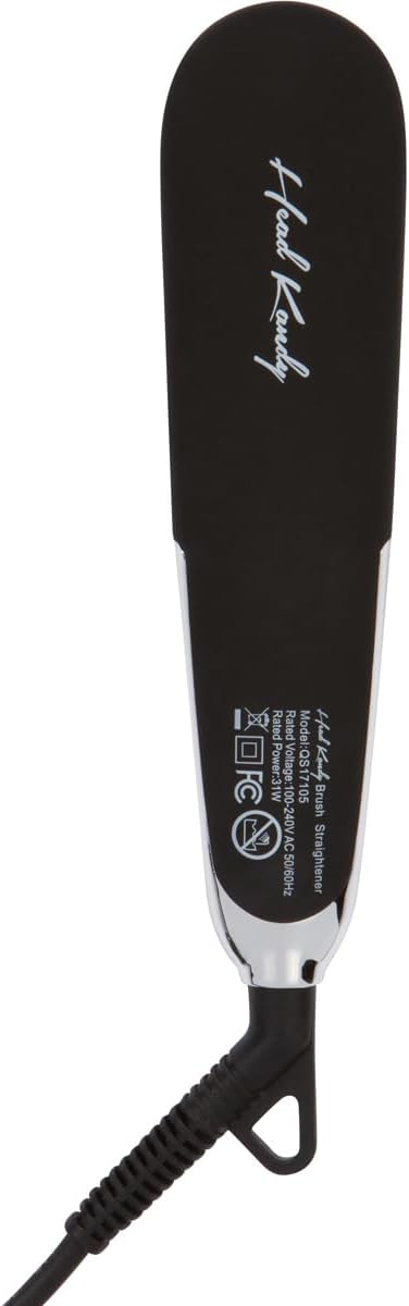 Head Kandy Side Kick | Travel Side Hair Straightener Brush | Compact Design| Great for Short Hair, Bangs, Touch Ups | Black