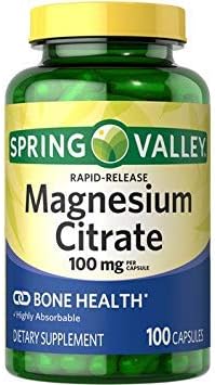 Spring Valley - Magnesium Citrate 100 mg, Rapid-Release, 100 Capsules