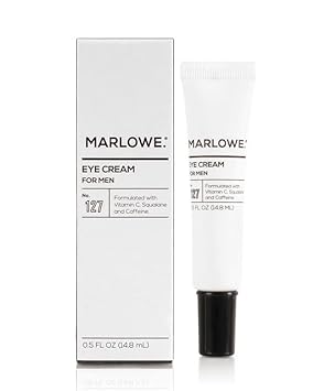 MARLOWE. No. 127 Mens Eye Cream with Vitamin C, Caffeine and Moisturizing Squalane for Puffiness, Wrinkles & Dark Circles, Targeted Under Eye Skin Care, 0.5