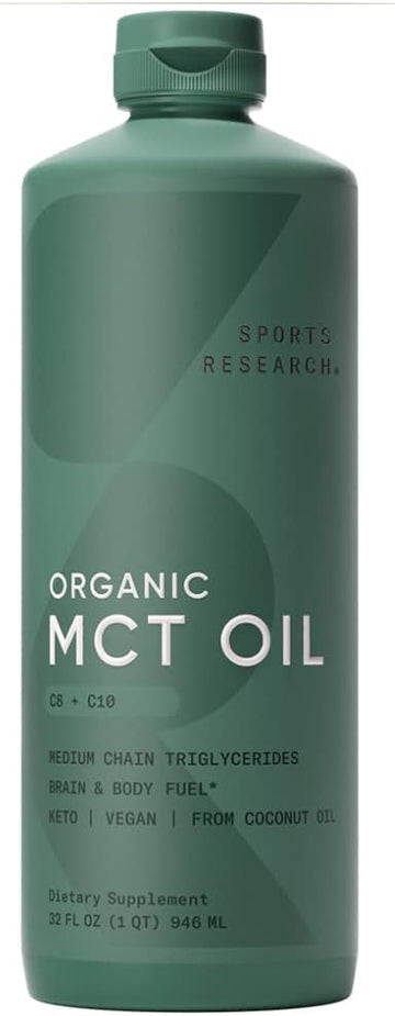 Sports Research Organic MCT Oil - Keto & Vegan MCTs C8, C10 from Cocon2.14 Pounds