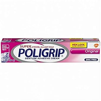 Super PoliGrip Denture Adhesive Cream, Zinc Free Original, 2 pk 2.4  (Pack of 2)