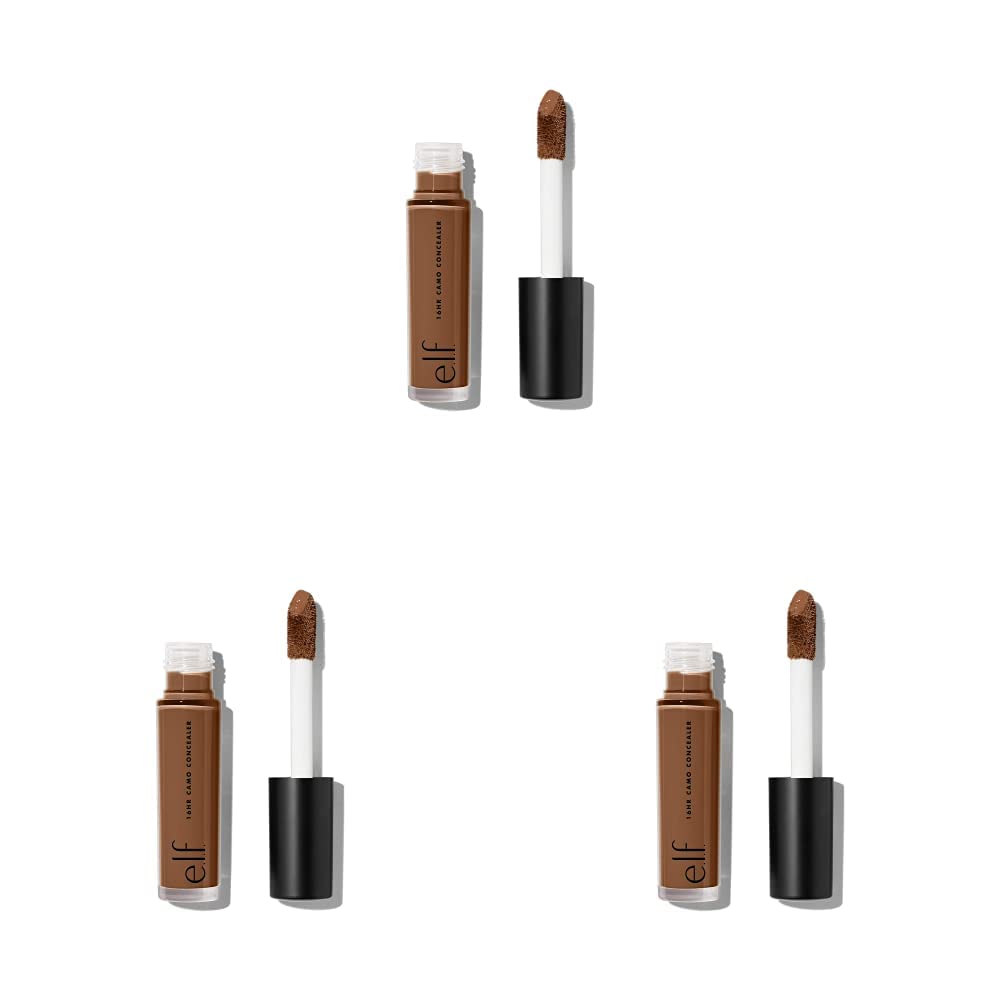 e.l.f. 16HR Camo Concealer, Full Coverage & Highly Pigmented, Matte Finish, Rich Cocoa, 0.203   (6mL) (Pack of 3)
