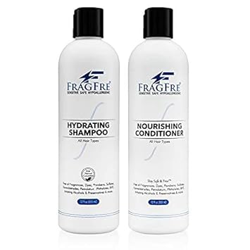 FRAGFRE Shampoo and Conditioner 12 /ea (2-Pack Gift Set) - Sulfate Free Shampoo and Conditioner - Gluten Free Vegan Shampoo Conditioner - Color Safe Hypoallergenic Parabens Free - Fragrance Free