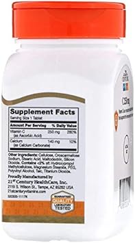 21st Century C 250 mg Tablets, 110-Count (Pack of 2)