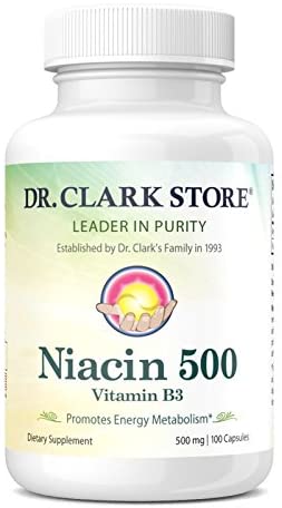 Dr. Clark Niacin 500 (Vitamin B3) Supplement, 500Mg, 100 Capsules