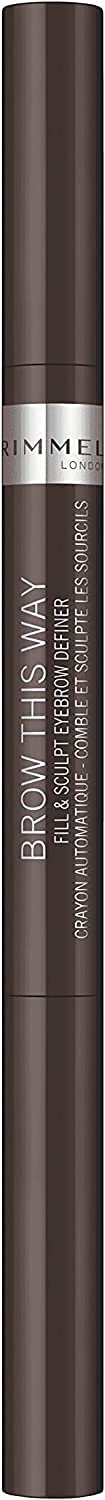 Rimmel Brow This Way Fill & Sculpt Eyebrow Definer, Dark Brown