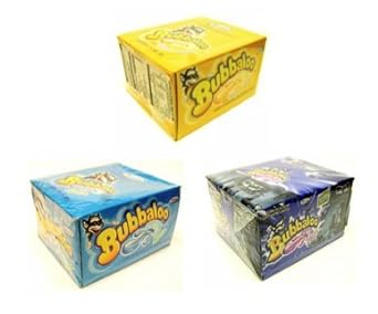 Bubbaloo Mexican Chewing Gum, Bundle of 3 Flavors, Menta (Mint), Mora Azul Blue Berry and Banana; Bundled by Oasis Merca