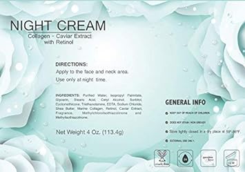 Night Cream with Collagen, Caviar Extract & Retinol - repair and moisturize skin at night - 4