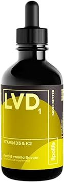 LVD1 - Liposomal Vegan Vitamin D3 and Vitamin K2 - Cherry & Vanilla Fl134 Grams