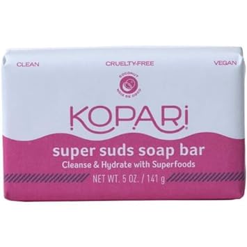 Kopari Super Suds Moisturizing Bar Soap, Coconut Milk, Hydrates, Gently Cleanses and Nourishes, Enriched with Coconut Oil, Shea Butter, and Avocado Oil, Vegan, Cruelty Free, 5  Bar
