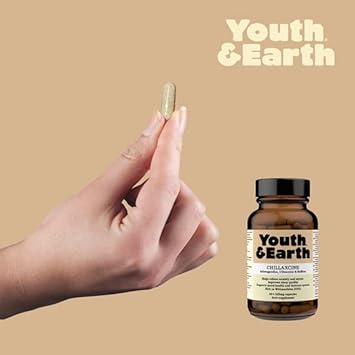 Youth & Earth CHILLAXCINE (Ashwagandha, L-theanine and Saffron) 335mg 