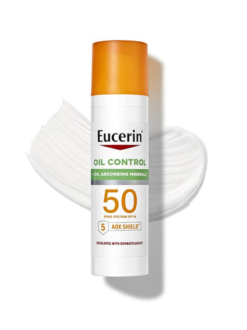 Eucerin Sun Oil Control SPF 50 Face Sunscreen Lotion with Oil Absorbing Minerals, 2.5   Bottle