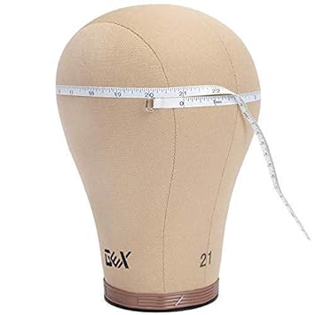 GEX 22" Canvas Cork Wig Block Mannequin Head for Wig Making Drying Styling Display with Table C Clamp Stand Holder (Light Brown 22")
