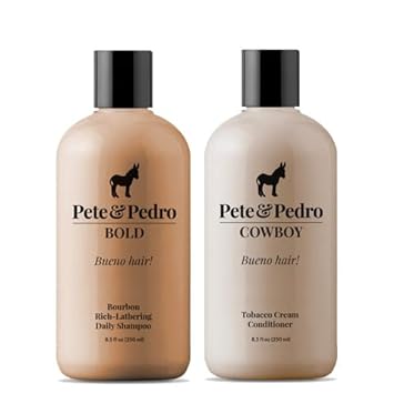 Pete & Pedro Bold & Cowboy Hair Care Daily Shampoo & Conditioner Set | Macho, Manly Bourbon & Tobacco Scent – Smells Incredible | Amazing Lather, Hydrates, Lightweight Soft Cream Doesn’t Weight Hair Down | As Seen On Shark Tank, 8.5 . Each